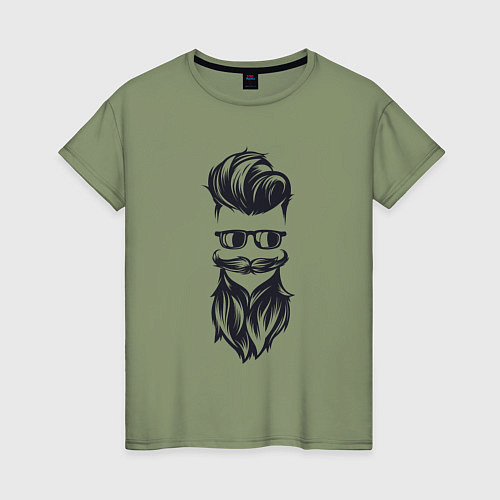 Женская футболка Модный бородач / Авокадо – фото 1