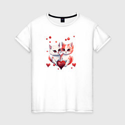 Женская футболка Пара котов влюбленных