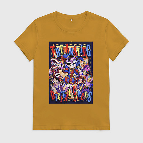 Женская футболка Удивительный цифровой цирк в сборе / Горчичный – фото 1
