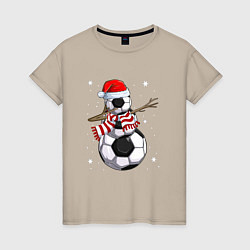 Женская футболка Soccer snowman