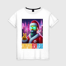 Женская футболка Simpson new year - cyberpunk