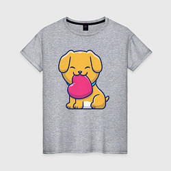Женская футболка Собачка с сердцем