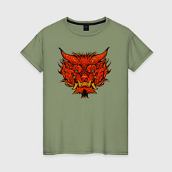 Женская футболка Голова китайского красного дракона