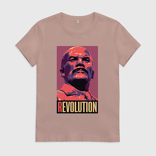 Женская футболка Lenin revolution / Пыльно-розовый – фото 1