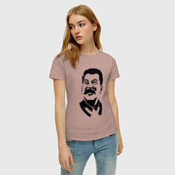 Футболка хлопковая женская Образ Сталина, цвет: пыльно-розовый — фото 2
