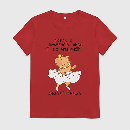 Женская футболка Капибара балерина: леди совершенство / Красный – фото 1