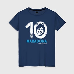 Футболка хлопковая женская Maradona 10, цвет: тёмно-синий