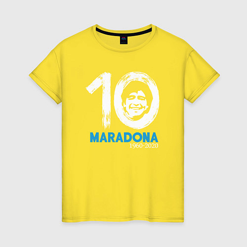 Женская футболка Maradona 10 / Желтый – фото 1