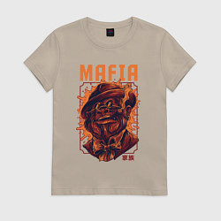 Футболка хлопковая женская Mafia ape, цвет: миндальный