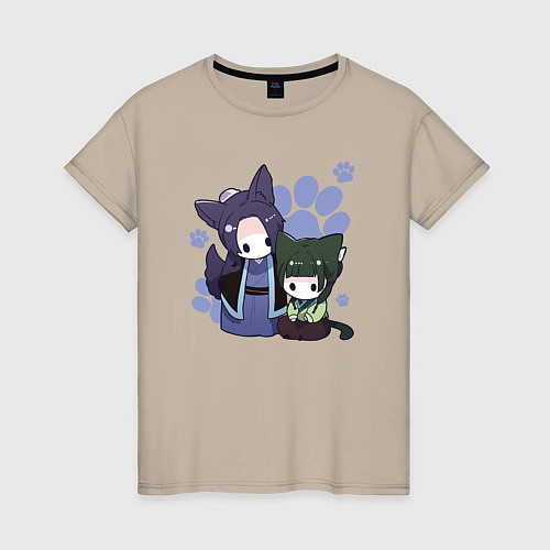 Женская футболка Джинши и Маомао / Миндальный – фото 1