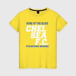 Футболка хлопковая женская Chelsea Stamford Bridge, цвет: желтый