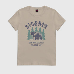 Женская футболка Сибирь - из России с любовью