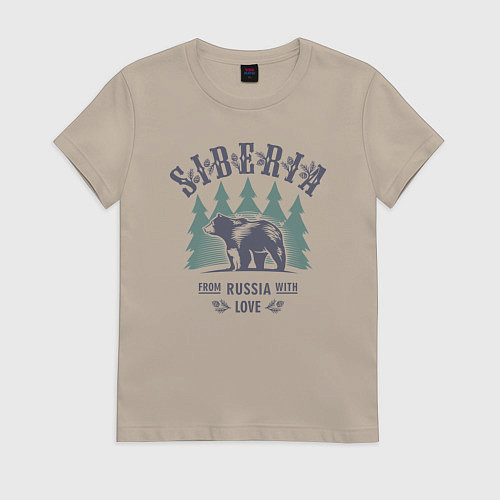 Женская футболка Сибирь - из России с любовью / Миндальный – фото 1