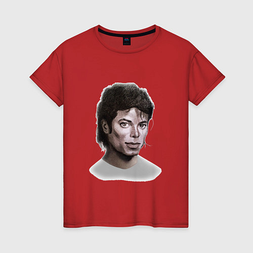Женская футболка Майкл Джексон / Красный – фото 1