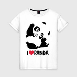 Женская футболка I love panda