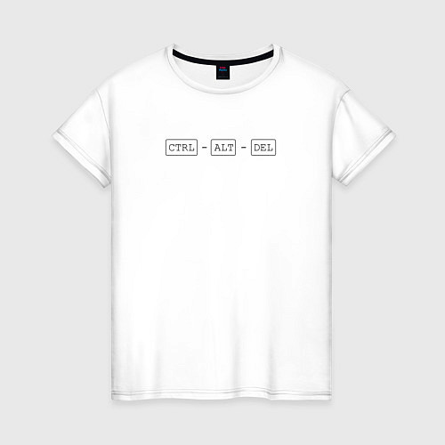 Женская футболка Ctrl alt del / Белый – фото 1