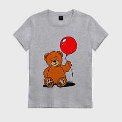 Женская футболка Плюшевый медведь с воздушным шариком
