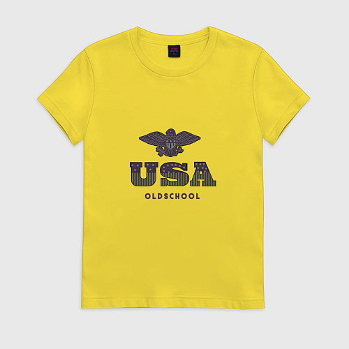 Женская футболка USA Oldschool / Желтый – фото 1