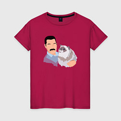 Женская футболка Фредди с котиком