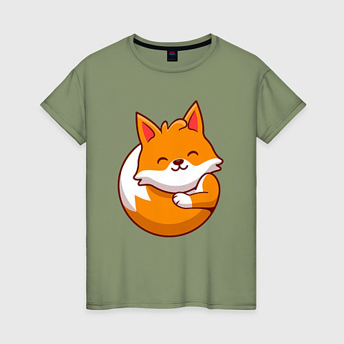 Женская футболка Orange fox / Авокадо – фото 1