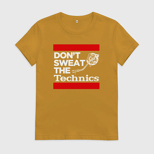 Женская футболка Dont sweat the Technics / Горчичный – фото 1