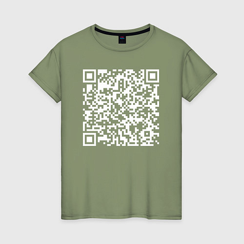Женская футболка Qr код на песню Never Gonna Give You Up / Авокадо – фото 1