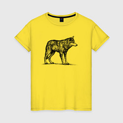 Женская футболка Волк дикий