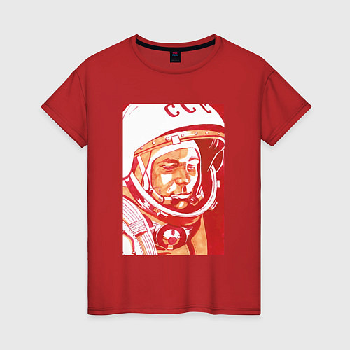 Женская футболка Gagarin in red / Красный – фото 1