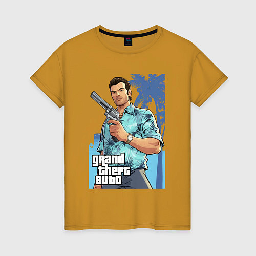 Женская футболка GTA - Томми Версетти / Горчичный – фото 1