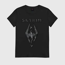 Футболка хлопковая женская Elder Scrolls - скайрим, цвет: черный