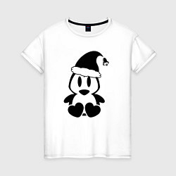 Женская футболка Милый пингвин с сердечками