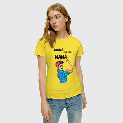 Женская футболка Самая лучшая мама - девушка ретро / Желтый – фото 3
