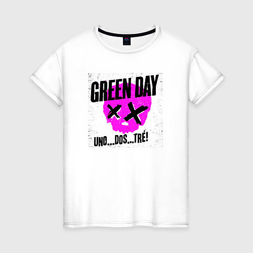 Женская футболка Green Day uno dos tre / Белый – фото 1