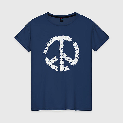 Женская футболка Пазл мира / Тёмно-синий – фото 1