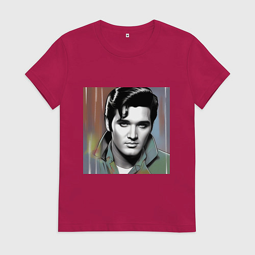 Женская футболка Портрет Элвис / Маджента – фото 1