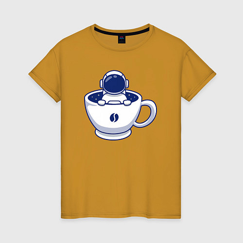 Женская футболка Кофе из космоса / Горчичный – фото 1