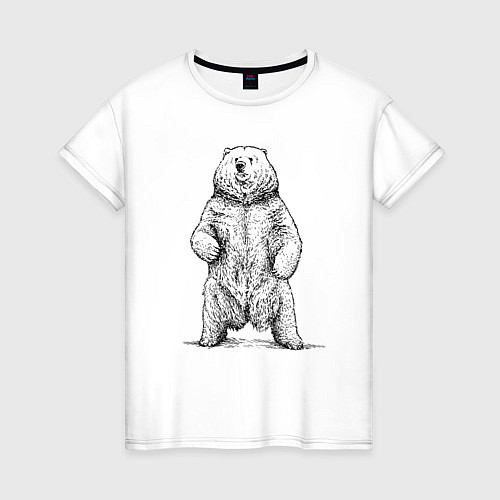 Женская футболка Медведь стоит / Белый – фото 1