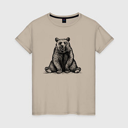 Женская футболка Медведь веселый
