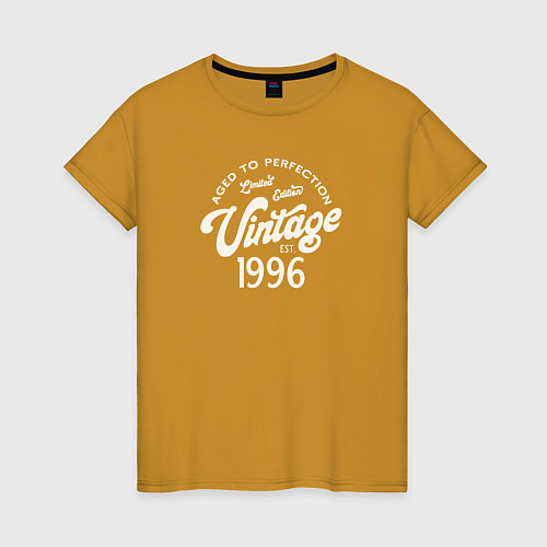 Женская футболка 1996 год - выдержанный до совершенства / Горчичный – фото 1