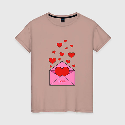 Женская футболка Любовное письмо / Пыльно-розовый – фото 1