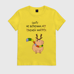 Женская футболка Мем капибара в шарфике