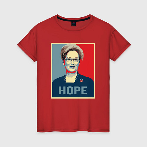Женская футболка Мерил Стрип надежда / Красный – фото 1