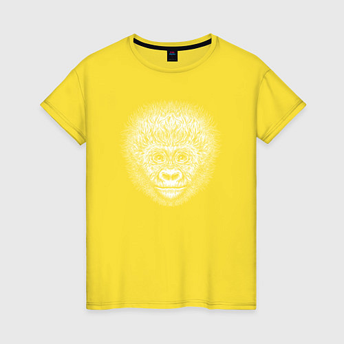 Женская футболка Морда детеныша гориллы / Желтый – фото 1