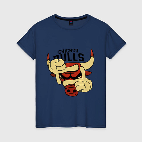 Женская футболка Bulls logo with hands / Тёмно-синий – фото 1