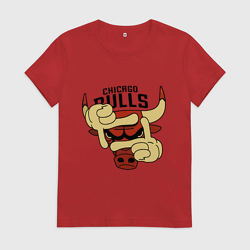 Женская футболка Bulls logo with hands / Красный – фото 1