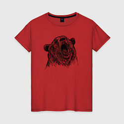 Женская футболка Медведь ревет
