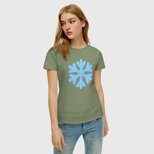 Женская футболка Голубая снежинка / Авокадо – фото 3