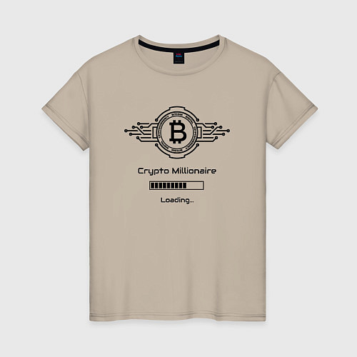 Женская футболка Биткоин символ миллионер / Миндальный – фото 1