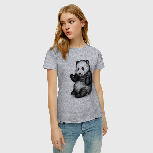 Женская футболка Детеныш панды / Меланж – фото 3