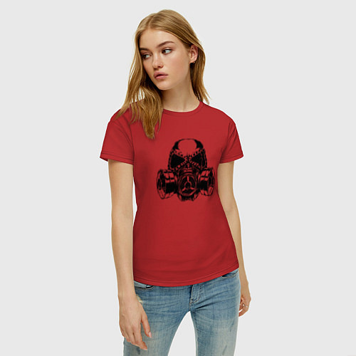 Женская футболка Противогаз / Красный – фото 3